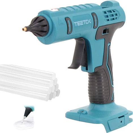Akku Heißklebepistole,für Basteln & DIY mit 10 Klebestiften, schnelles Aufheizen, 11mm Verbrennungsschutz (ohne Batterie),Kompatibel mit Makita-Akku