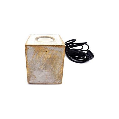 Lampada da Tavolo Base Cemento Marrone (1/4)