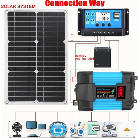 300-W-Wechselrichter (12 V auf 220 V), USB-Stromwandler, DC 12 V – AC 220 V, 300 W, Netzteil, Wechselrichter, Transformator, Steckdose (1/5)