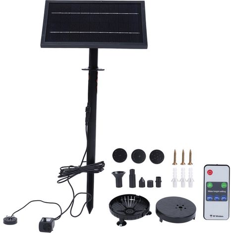 Pompe solaire flottante de 1,8 W avec lumière et télécommande, idéale pour la décoration des bassins et aménagements paysagers de jardin. (1/5)