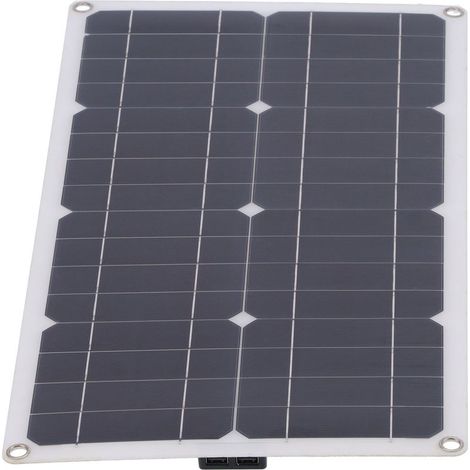 Kit Solaire 25W Monocristallin avec Contrôleur 30A pour Batterie - Chargeur pour Camping-Car, Bateau, Véhicule (1/5)