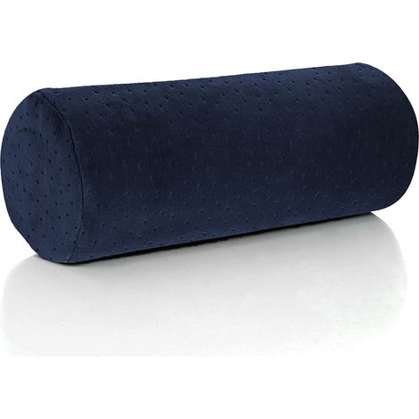 Coussin rond santé, oreiller cylindrique avec housse amovible et lavable, ergonomique pour la tête, le cou, le dos et les jambes, bleu  33 cm × 12,7 cm (1/5)