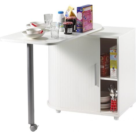 Table Pivotante et Rangement de Cuisine Blanc (1/4)