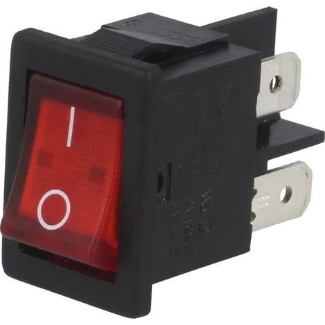 Interrupteur à bascule bipolaire rouge lumineux Indication I-o H8553vbnam