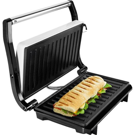 ECG S1070 Grill weiß 700 W mit Antihaftplatten