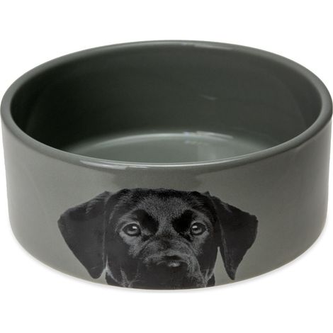K PLATO PARA PERRO DE CERÁMICA GRIS 1500ML 18,5 x 18,5 x 7,5 CM