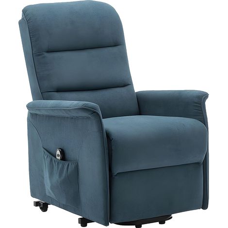 Poltrona alzapersona elettrica in tessuto Blu - CAPUCINE (1/4)