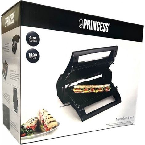 Princess 112536 Multi Grill 4-in-1 1.500 Watt Edelstahl schwarz"-"183151951