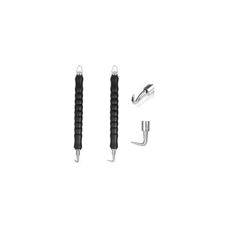 2 pince à torsader pour fil d’acier – Outil de liaison pour armature (crochet droit et courbé) + outil de formation de boucles – Idéal pour chantiers de construction (1/4)
