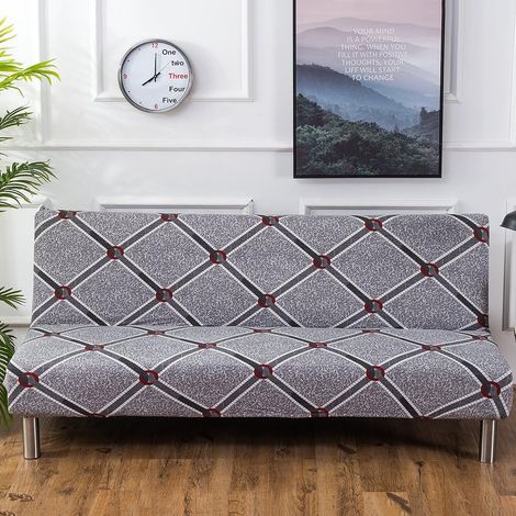 Imprimé sans accoudoirs Housse de canapé Stretch Slipcover Tissu Polyester Doux Lit Protection pour canapé Canapé Slipcover Spandex élastique Vintage Simple Moderne Pliante Canapé Shield (1/5)