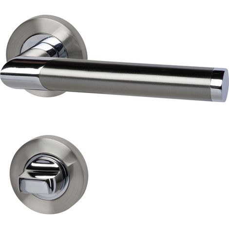 Alpertec WC-Rosettengarnitur Lissabon Edelstahl silber rund Beschläge