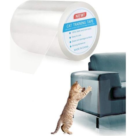 Protection Canape Chat Anti Griffe Sticker Transparent Autocollant Rouleau de Protection Invisible Protege de Meubles Table (M:15x1000cm) (1/5)