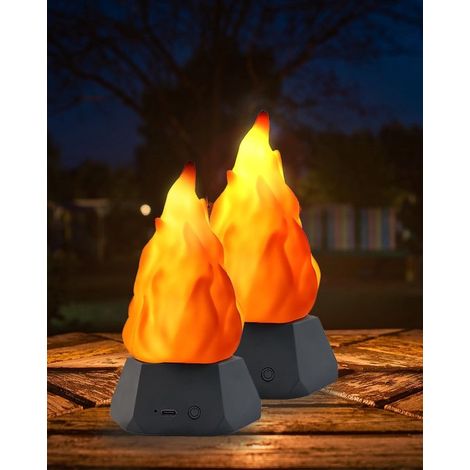 Wiederaufladbare LED Lichterkette Flackernde Beleuchtung für Wohnung, Terrasse und Camping (2 Stück) (1/5)
