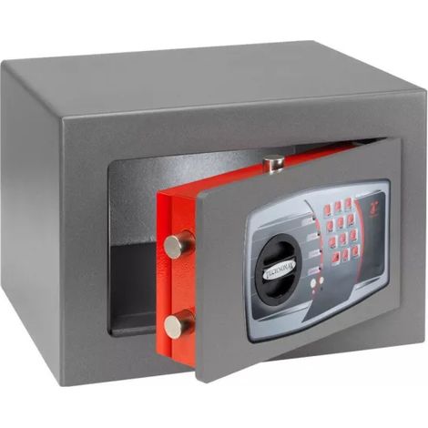 TECHNOMAX - Coffre fort à fixer certifié EN 15659 ignifuge pour papier protection 30mn à combinaison électronique digitale, 4 pênes, 12,7 L, 28x40x35,5