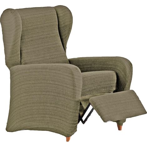 Housse de Fauteuil de Relaxation élastique en Jacquard – Housse de Fauteuil à Oreilles Taupe, réglable, Respirante et Anti-Usure, Facile à Mettre et à enlever, Design tapissé