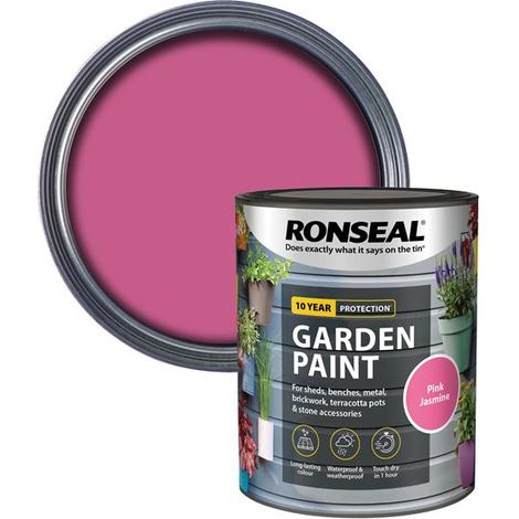 Ronseal Pink Jasmine Garden Paint - 750ml Exterior Outdoor Wood, Metal, and Shed Paint