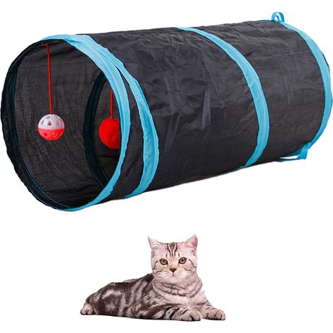 1 tunnel pour chat, lapin et furet, polyester résistant, pliable, pour animaux de petite race jusqu'à 9 kg (1/5)
