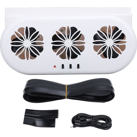 Ortviai Ventilateur de voiture USB pour grille d’aération – 3 sorties, blanc, refroidissement & purification de l’air (1/5)