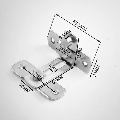 (Grande-Chine continentale) 90 Loquet de porte à angle droit en acier inoxydable, verrou de porte pour porte coulissante de grange, quincaillerie de maison (1/5)