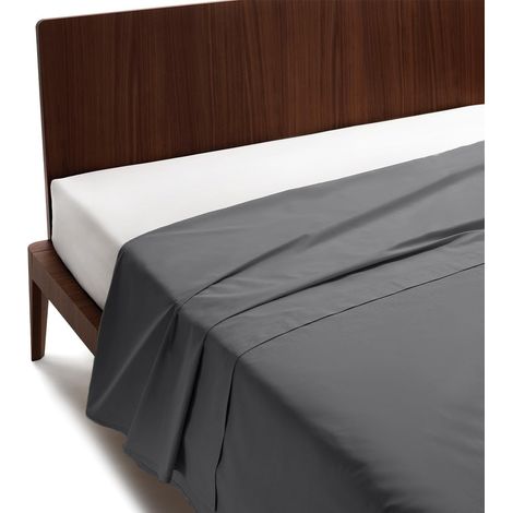 Drap Plat 2 Personnes 240x280 en 100% Coton Percalle Certifié OekoTex Frais et Respirant, Draps Housses Dessus de Lits pour Linge de Lit, Drap Housse Douce et Durable pour Lit Double