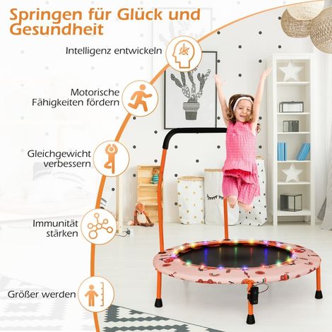 Mini-Trampolin für Kinder mit LED-Beleuchtung und abnehmbarem Griff
