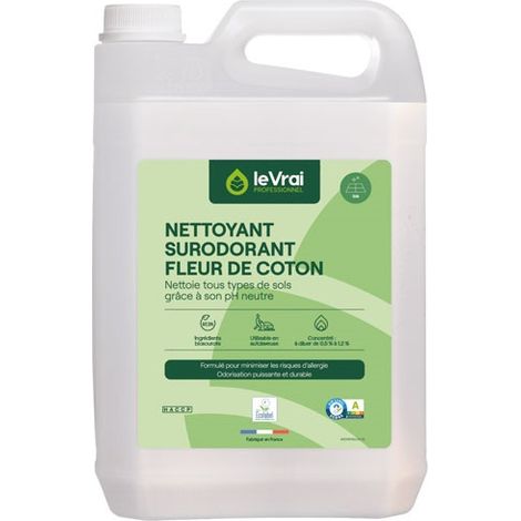 Detergente deodorante concentrato Fiori di Cotone 5 L - Le Vrai Professionnel