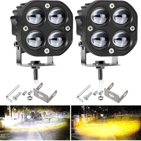 Barra luminosa a LED da lavoro, 3 pollici 40W bianco, fari ausiliari per guida fuori strada, combinazione spot e flood, adatti per Jeep, camion, ATV, SUV, auto, barca (2 pezzi) (1/5)