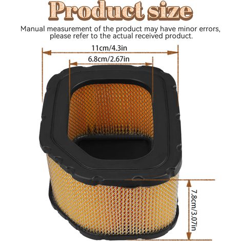 Suitable for Kohler 3208306, 3208306S, and 3208306-S lawnmower air filter cartridges (1/4)