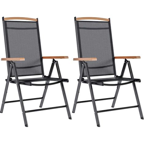 Maison Exclusive - Klappstühle, 2 Stück, Aluminium und Textilene, (1/5)