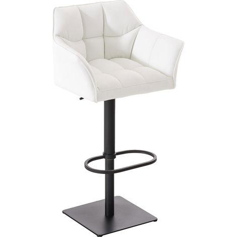 Taburete de bar Damaso con tapizado de polipiel Blanco Negro
