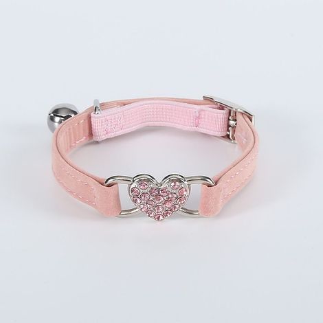 Collier pour chat avec breloque en forme de cœur - Rose (1/4)