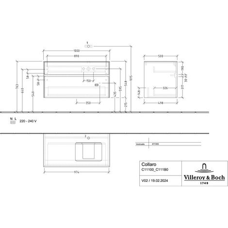Villeroy & Boch C11100AH WTUS Collaro C11100 1000x548x500mm 2