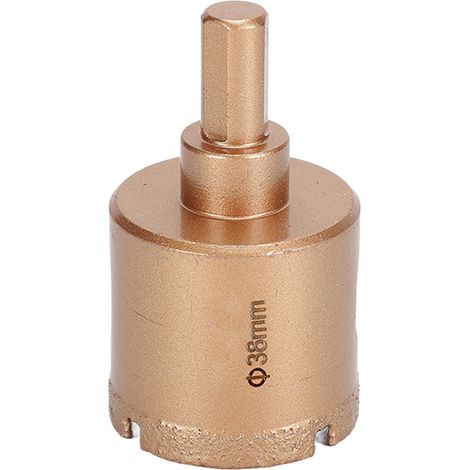 Foret diamanté à carotter pour carrelage céramique, pierre, marbre - queue ronde 38mm, coupe de verre et trous. (1/5)