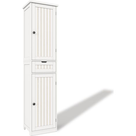 Armadio alto da cucina in MDF bianco 170x40x30 cm con 2 ante e 1 cassetto HOMVRA (1/5)