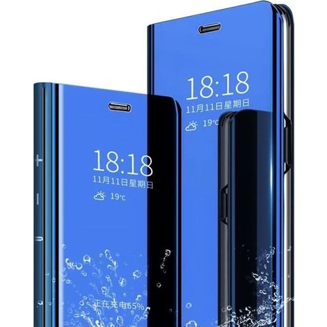 coque Huawei P30 Lite ,Cover + Verre trempé Flip Clear View Translucide Miroir Cover Standing 360°Housse étui antichoc Cover B (1/4)