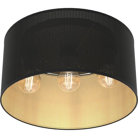 [NEUWERTIG] B-Ware Luminex Deckenleuchte Lampe Jovin Loft Shade E27 Led Schwarz Gold 3 Flammig