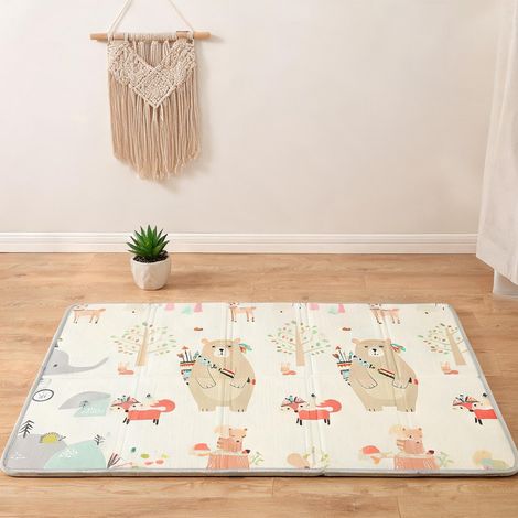 Tapis d'éveil bébé pliable avec motifs animaux mousse XPE 200 x (1/5)