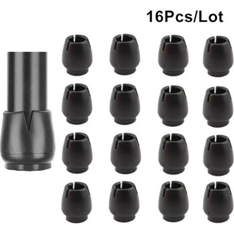 Set da 16 pezzi di protezioni in silicone per gambe di tavoli e sedie, tappi antiscivolo per gambe di tavoli e sedie, protezioni per piedi per pavimenti in legno, nero (1/4)
