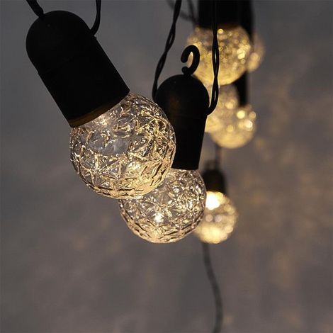 10 ampoules LED, guirlande lumineuse extérieure 770 cm, éclairage blanc chaud, câble transparent, décoration jardin et terrasse