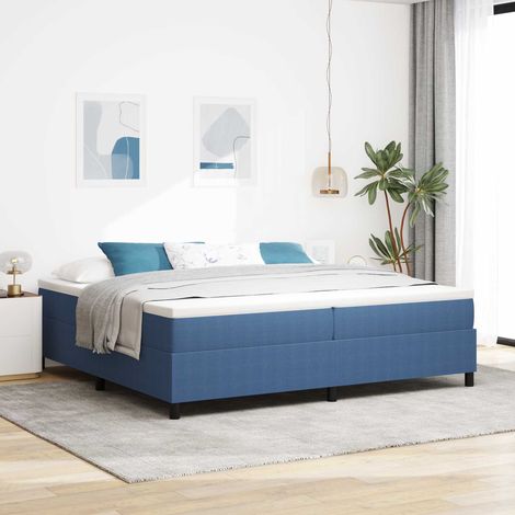 Plattformbettgestell Blau 200 x 200 cm Cordstoff (1/5)