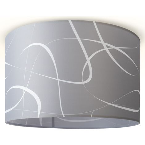 Paco Home Luminaria Techo Salón Colgante Mesa Comedor Pantalla Tela Moderna Abstracta Diseño 4 (Ø45,5 cm), Luz de techo - Blanco (1/4)