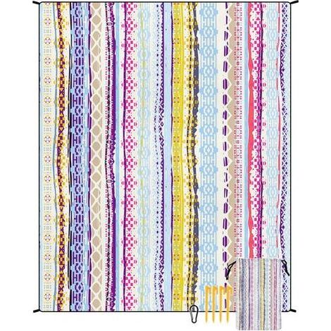 Tapis de plage en microfibre style bohème, séchage rapide, déperlant et résistant à l'humidité, idéal pour les pique-niques et le camping. Tapis de plage 43