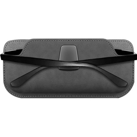 Porte-lunettes de voiture en cuir synthétique de qualité supérieure - Organiseur multifonction pour lunettes de , cartes et smartphone - Boîte de rangement universelle pour intérieur (1/5)