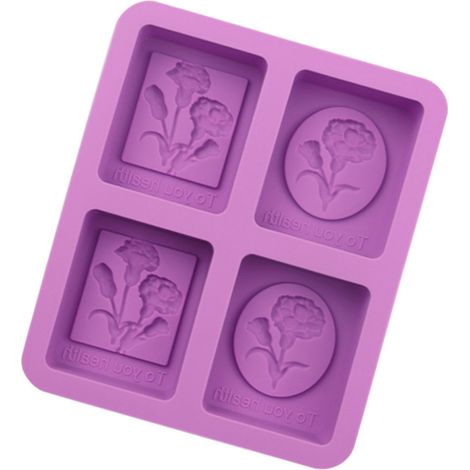 Quadratische Silikonform für handgemachte Seife, Gipsform für Aromatherapie, 4 Ösen