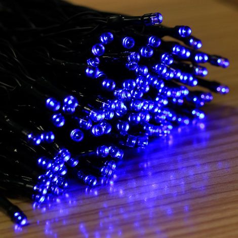 Guirnalda de luces solares de 22 m, 200 LED, 8 modos de iluminación, ideal para fiestas, bodas, cumpleaños y jardines exteriores (azul). (1/4)