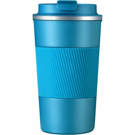 BEBUSINGOTO Mug Isotherme Tasse Café Thé à emporter Double Paroi Acier Inoxydable Tasse de voyage Chaud Froid (Bleu, 510ml) (1/5)
