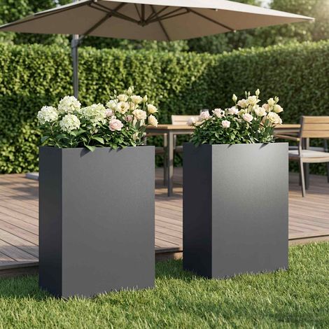 Cache-pot de jardin 2 pc Anthracite 50 x 30 x 75 cm (1/5)