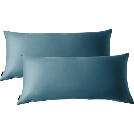 Taie Oreiller Satin de Coton 50x70 cm - Bleu Paon (1/5)