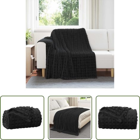 Fleece-Decke -  Überwurfdecke Schwarz 200 x 150 cm Fleece (1/5)