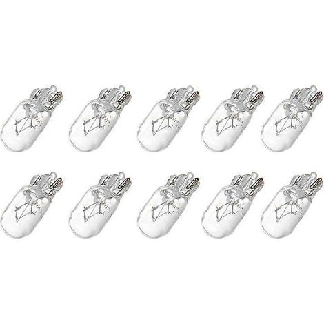 Ampoules halogènes T10 12V 5W 168 194 W5W pour tableau de bord, lampe de lecture, lot de 10, blanc chaud (1/5)